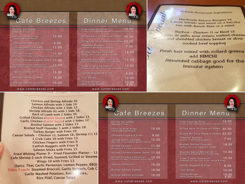 Cafe Breezes Menu