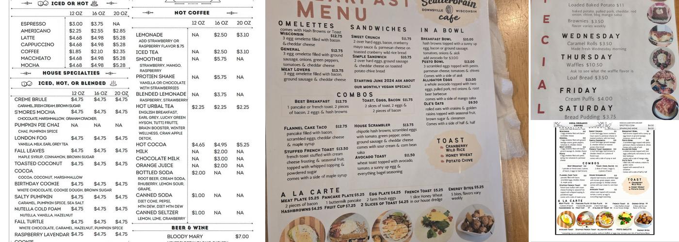 Scatterbrain Cafe Menu