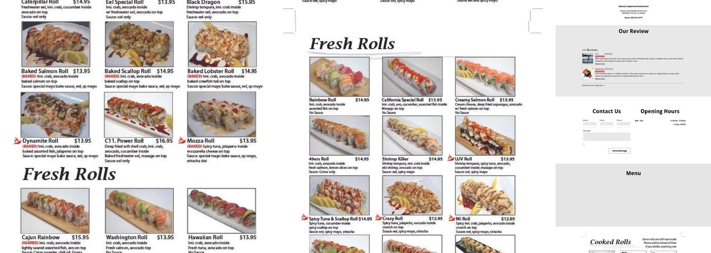 Matsuri Japanese Restaurant Menu