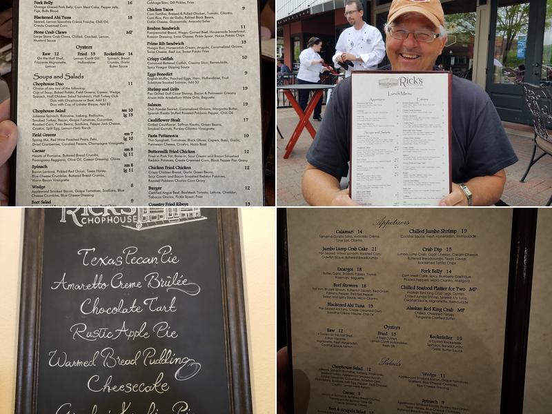 Rick's Chophouse Menu