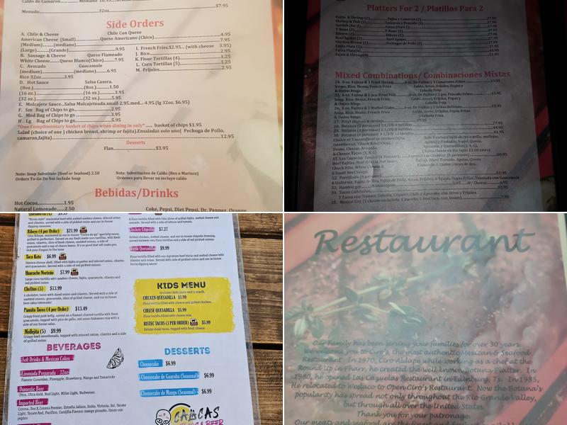 Ciro's Restaurant Menu