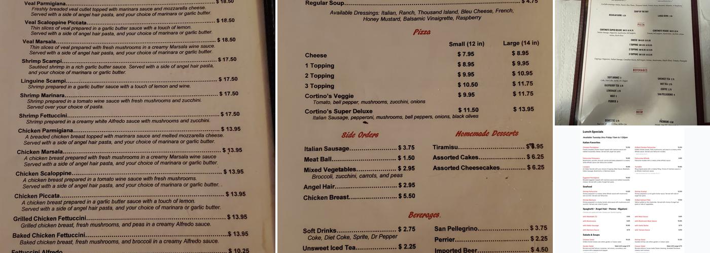 Cortino's Menu