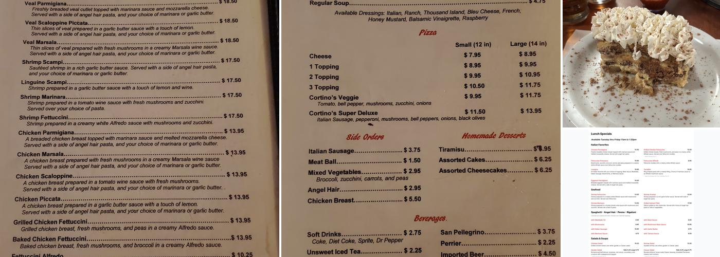 Cortino's Menu