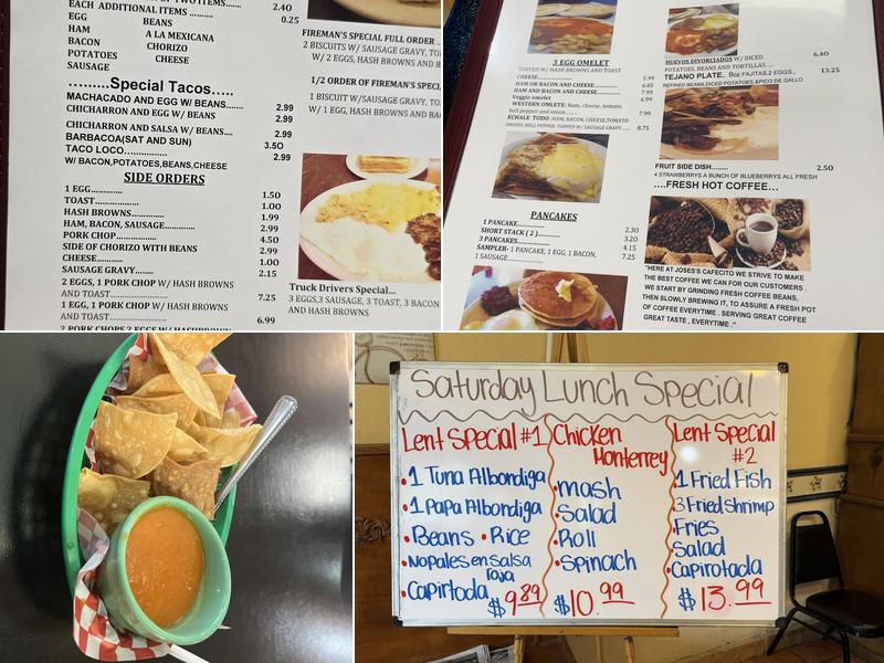 Jose's Cafecito Restaurant Menu