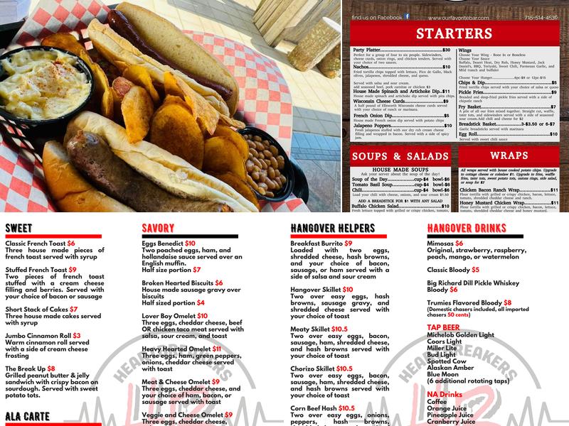 Heartbreakers Menu
