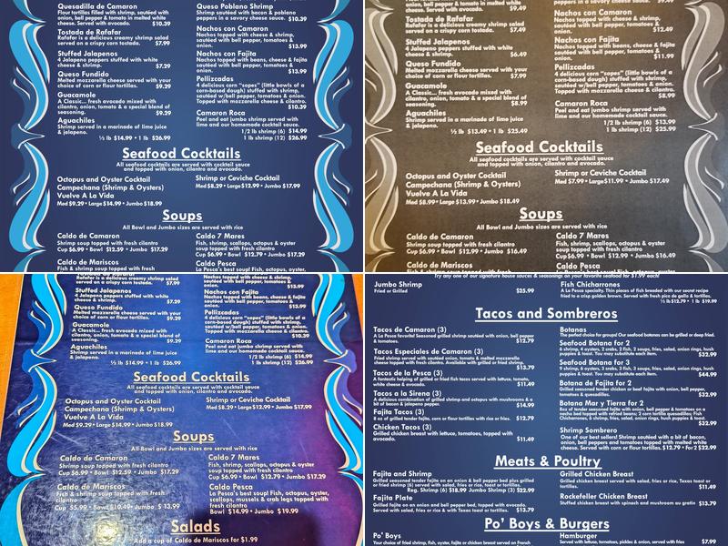 La Pesca Seafood Restaurant Menu