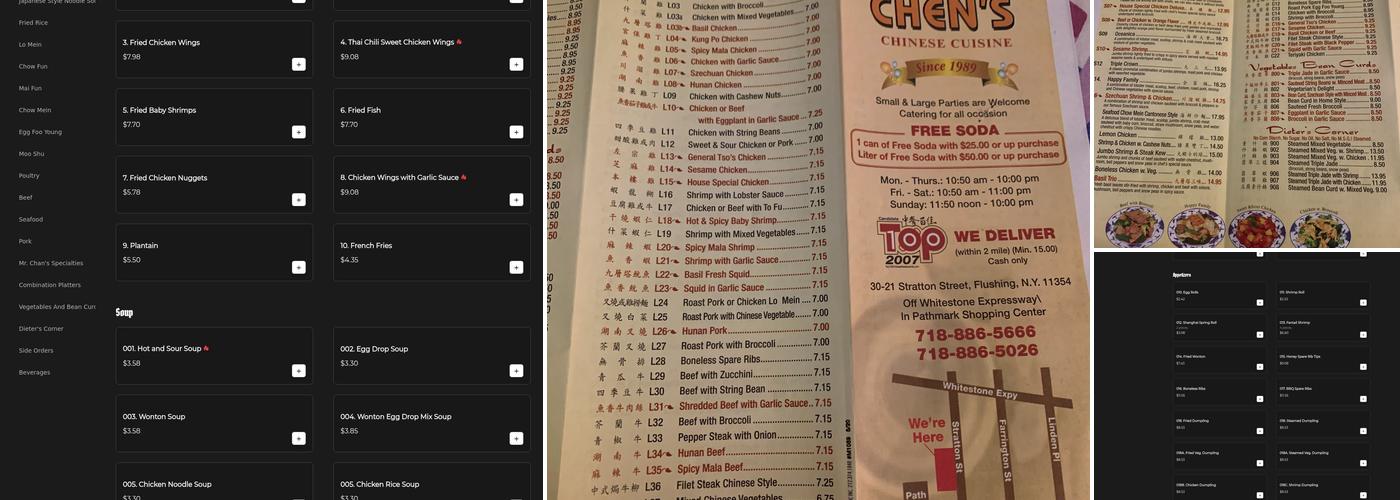 Mr. Chan's Chinese Cuisine Menu