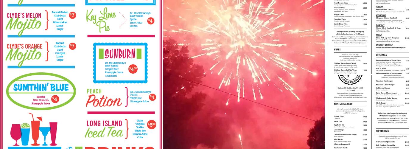 Clyde's Corner Menu
