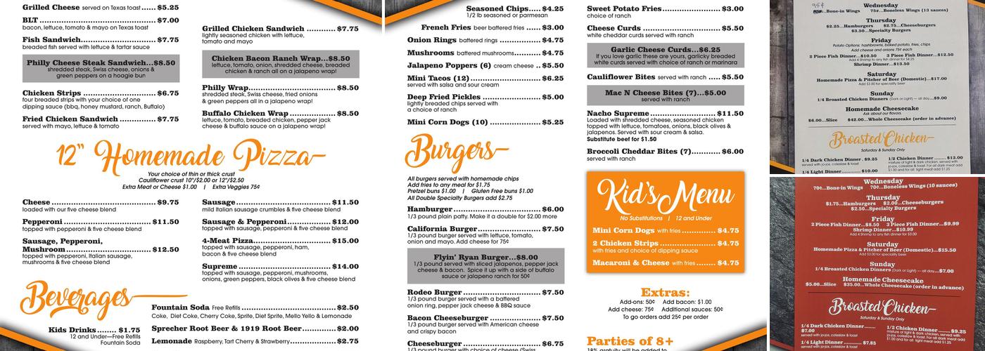 Flyin' Ryan's Menu