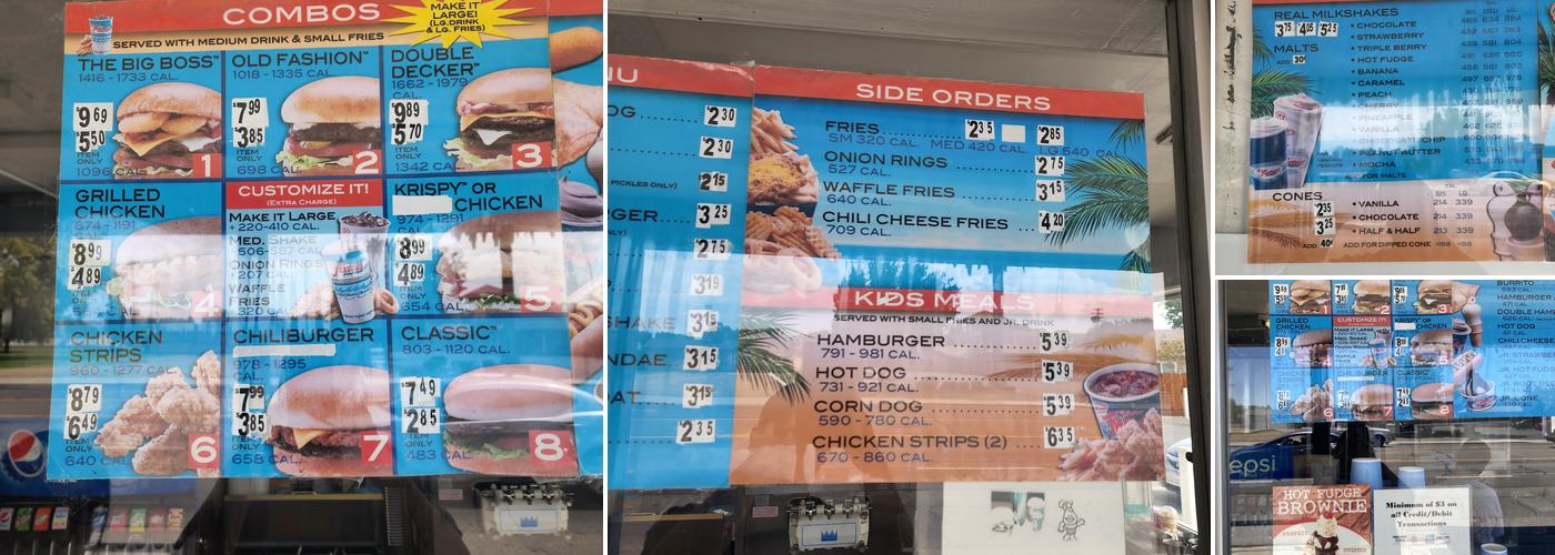 Fosters Freeze Menu
