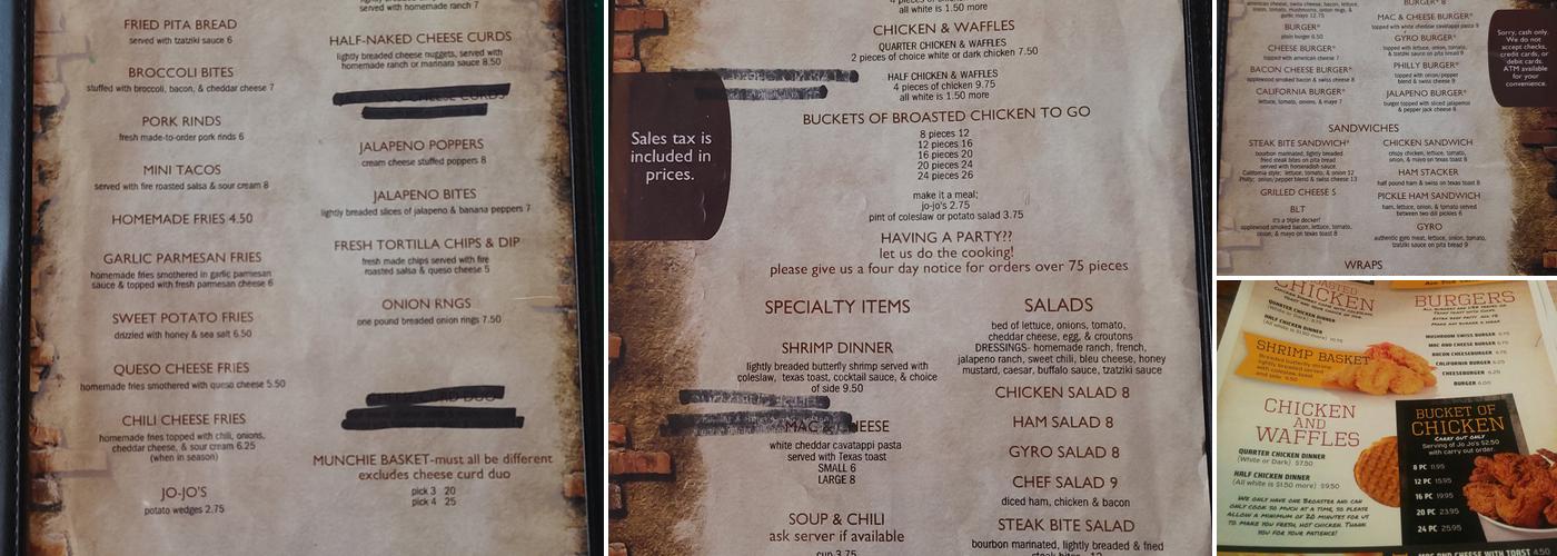 Phill's Bar & Grill Menu