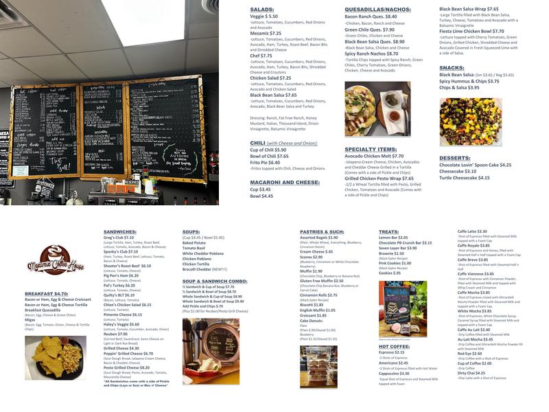 Mezamiz Coffee House Menu