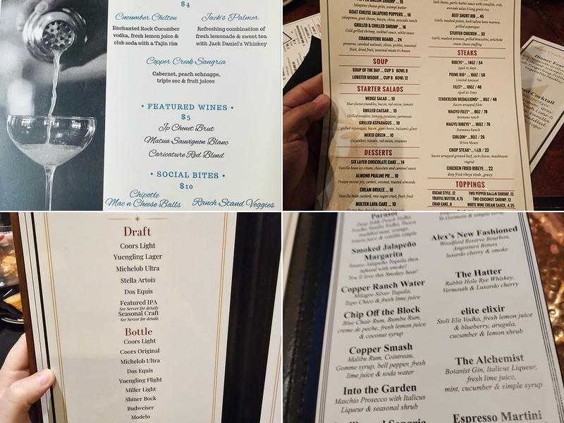 Copper Creek Restaurant Menu