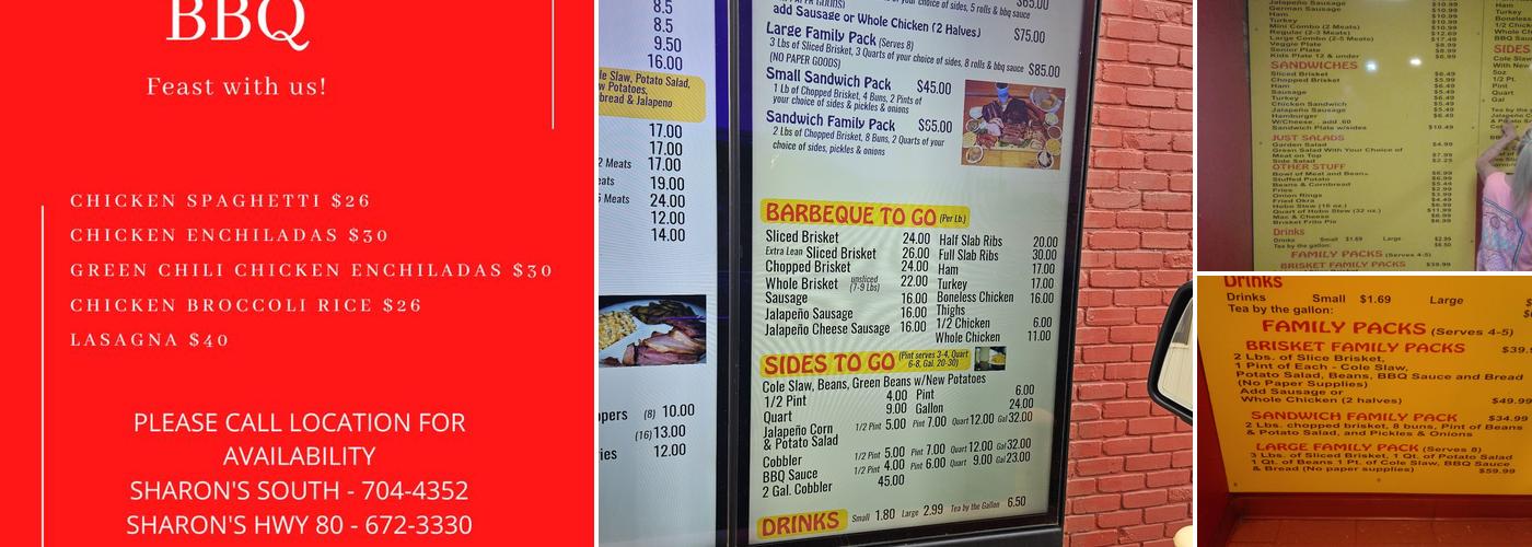 Sharon's Barbeque & Catering Menu