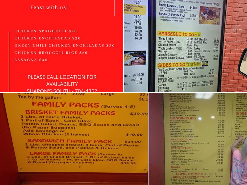 Sharon's Barbeque & Catering Menu