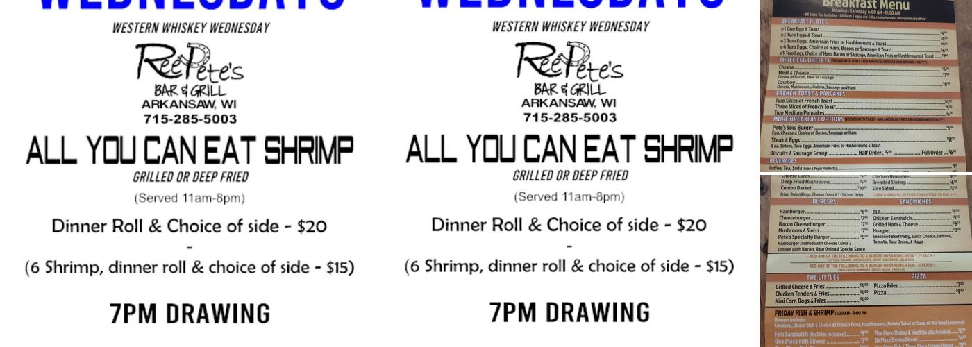 For Pete Sake's Menu