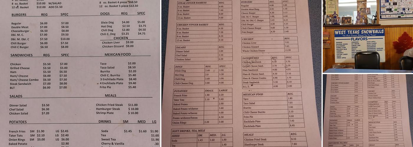 Dixie Dog Menu