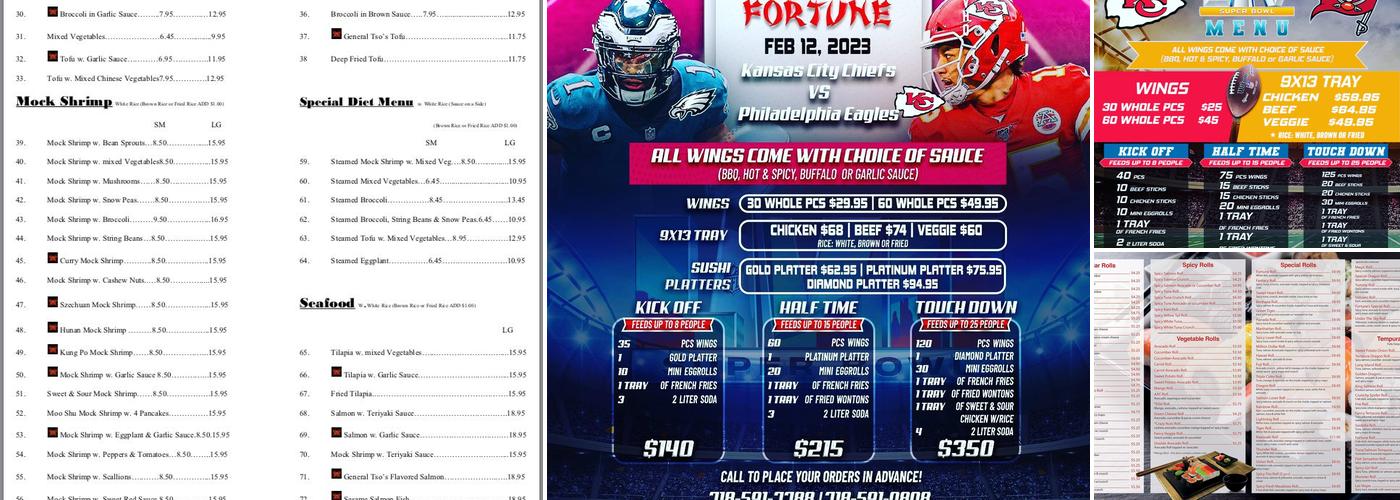 Fortune Glatt Kosher Chinese Take Out Menu