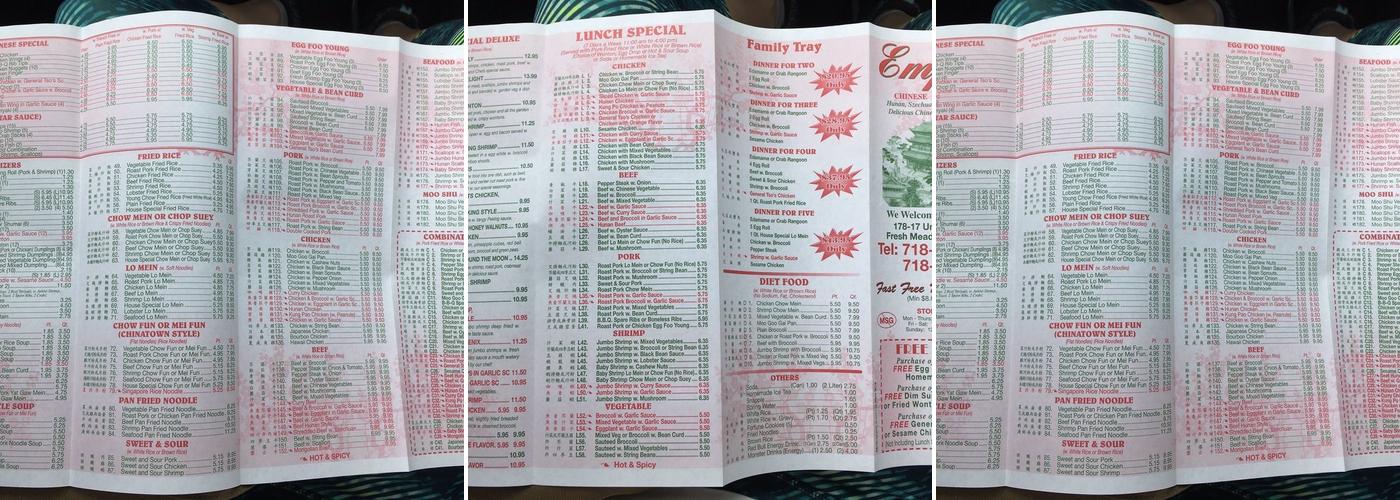 Empire Menu