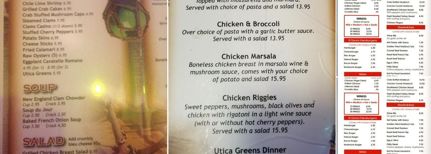 Plank Road Cafe Menu