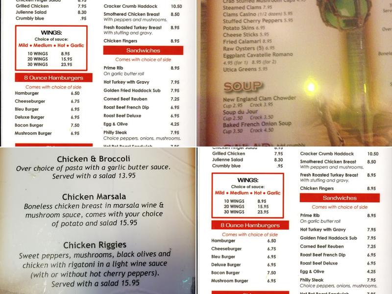 Plank Road Cafe Menu