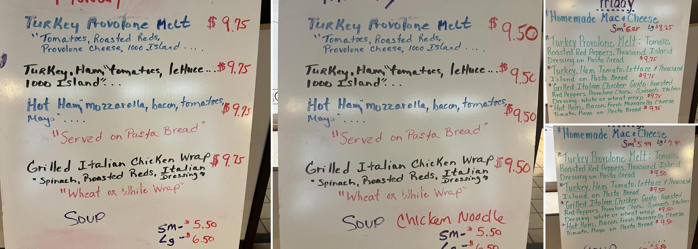 The Coffee Grounds Cafe Menu