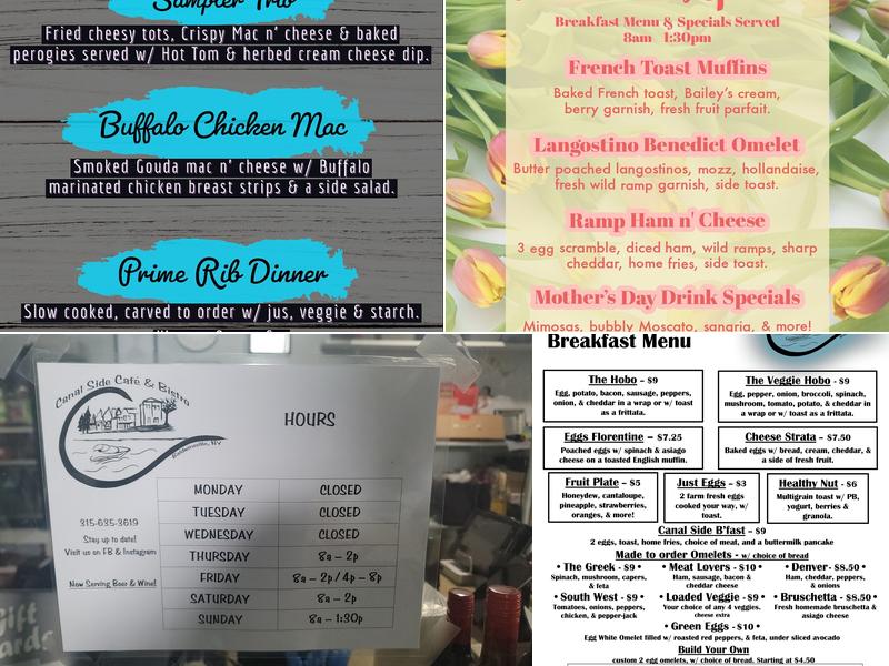 Canal Walk Cafe Menu