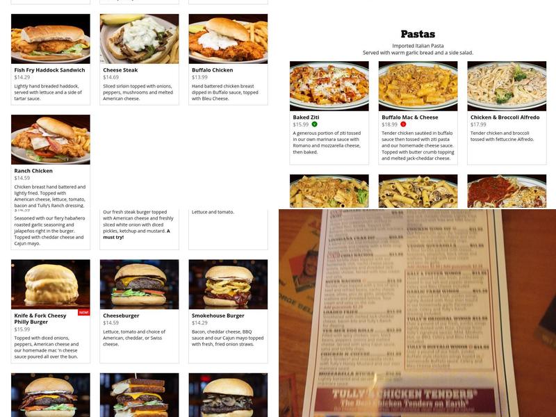 Tully's Good Times Cicero Menu