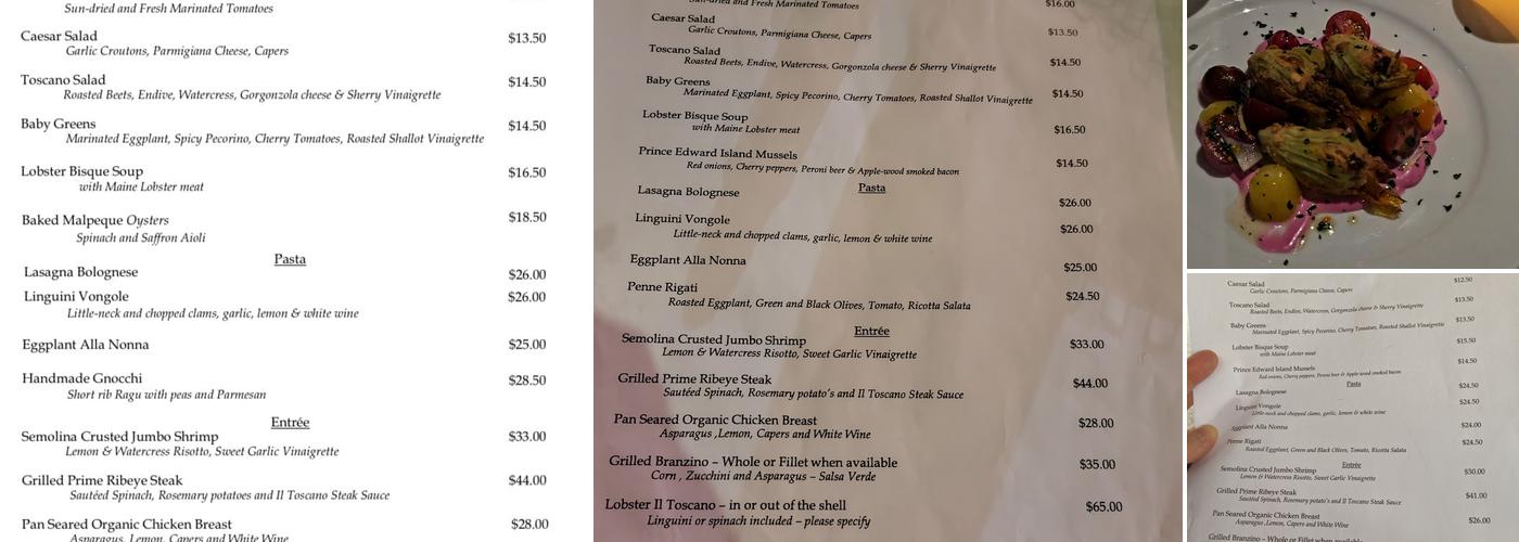 Il Toscano Menu