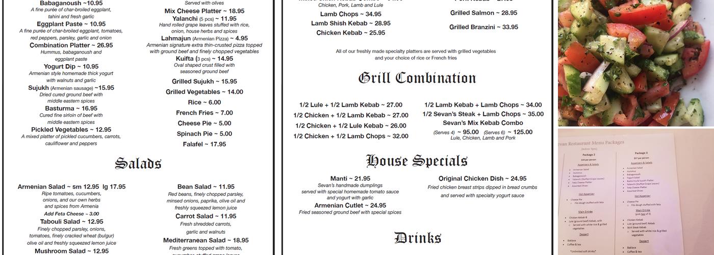 Sevan Restaurant & Catering Menu