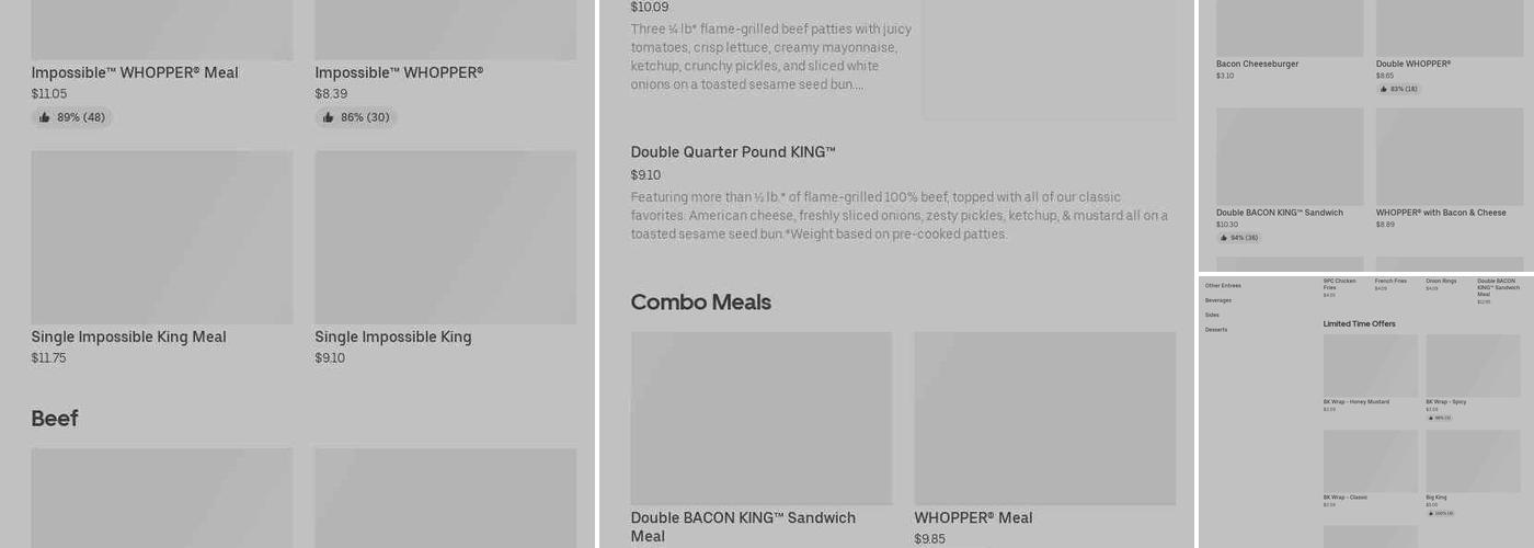 Burger King Menu