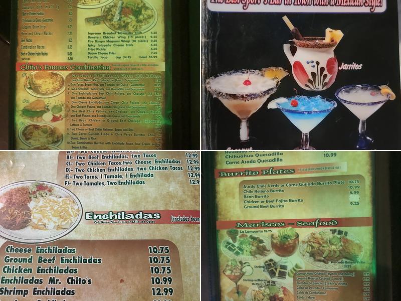 Chito's Mexican Restaurant Menu