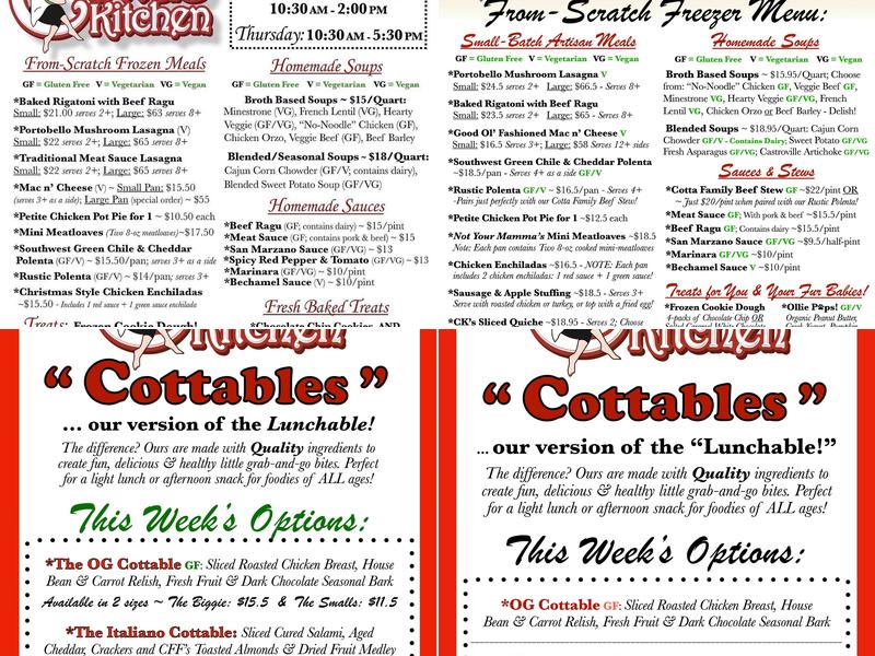 Cotta's Kitchen Menu