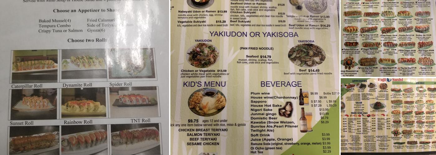 Fuji Sushi Menu