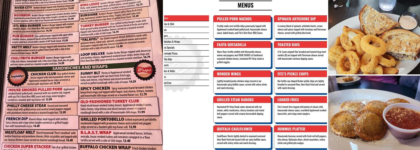 Fitz's Delmar Menu