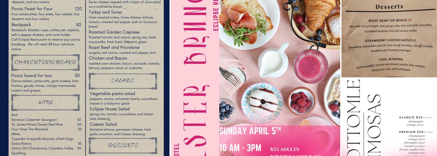 Eclipse Restaurant Menu