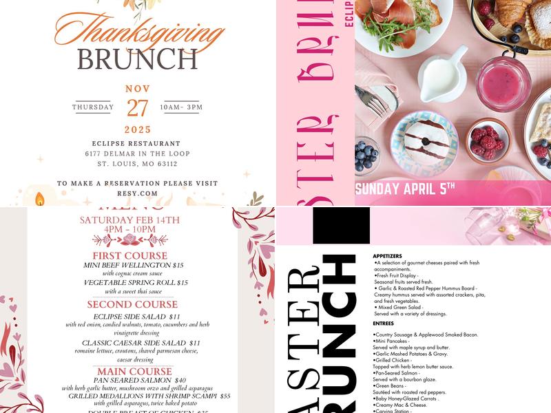 Eclipse Restaurant Menu