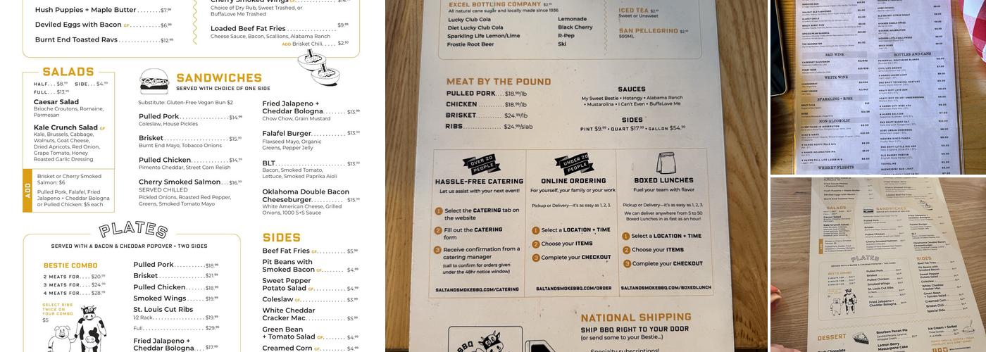 Salt + Smoke Menu