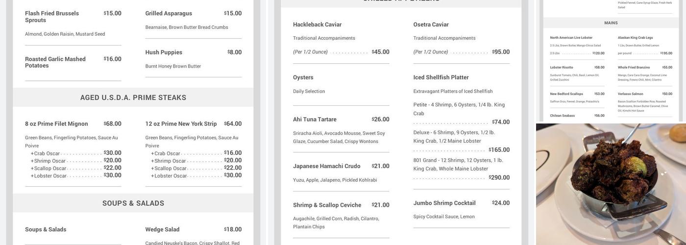 801 Fish Menu