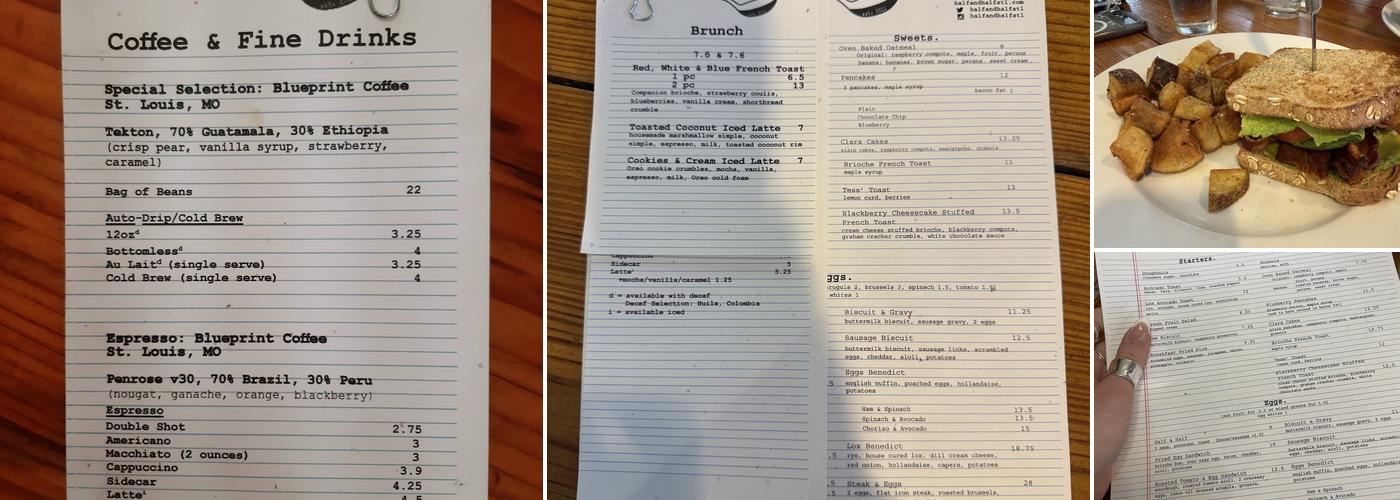 Half & Half Menu