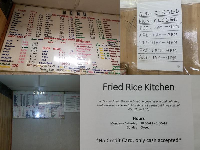 Fried Rice Kitchen Menu