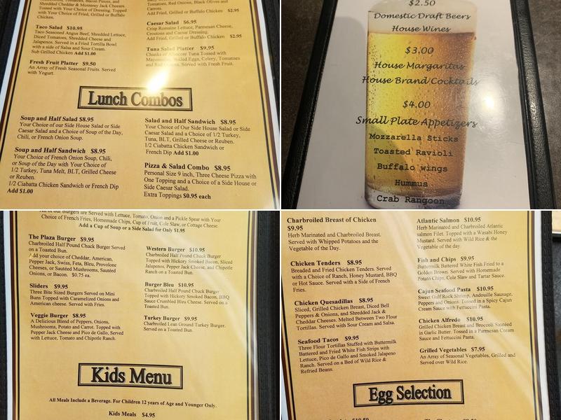 Plaza Grill Restaurant Menu