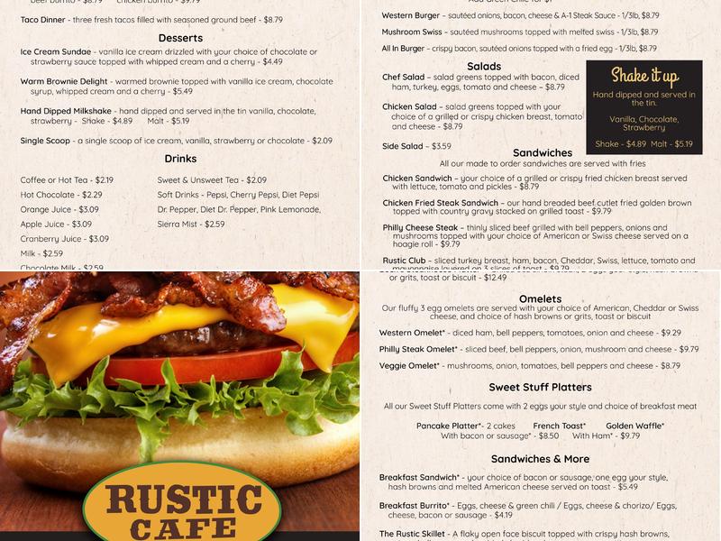 Rustic Café Menu