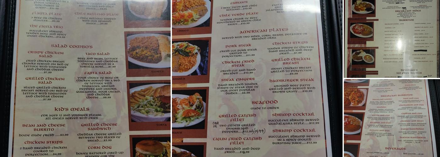 Rudy's Restaurant Menu