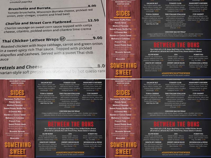 MAHONEY'S RESTAURANT & BAR Menu