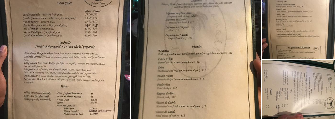 LabadI Restaurant & Lounge (CORMIER) Menu