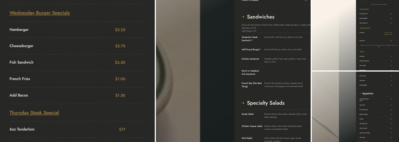 White House Inn Menu