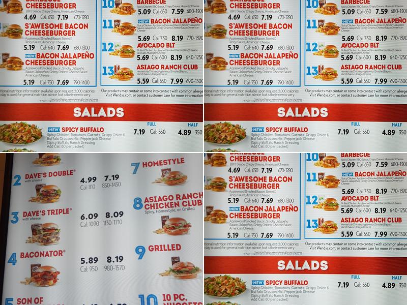 Wendy's Menu