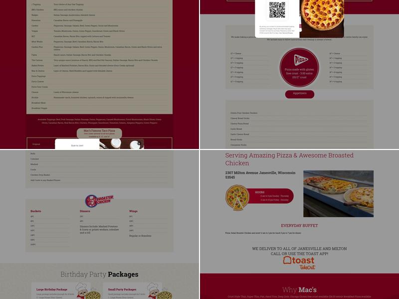 Mac's Pizza Shack Menu