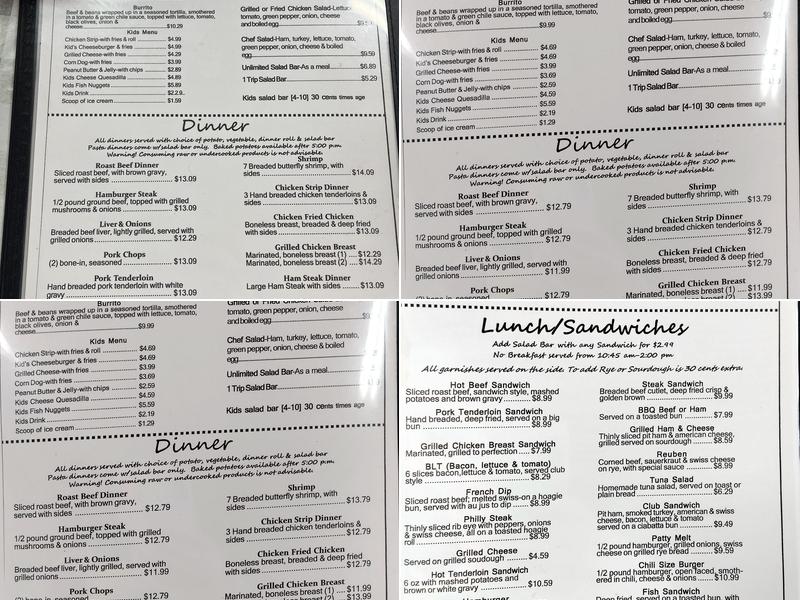 Christy's Cafe Menu